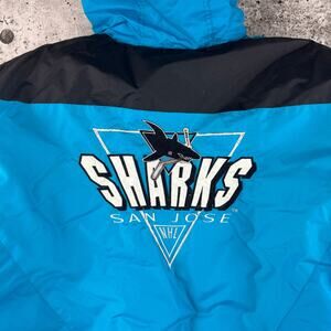 Vintage San Jose Sharks Puffer Jacket Logo 7 Vintage NHL Jacket
